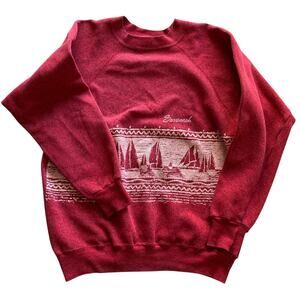 Vintage 80s 90s Savannah Georgia Sailboat Wraparound Souvenir Crew Sweatshirt